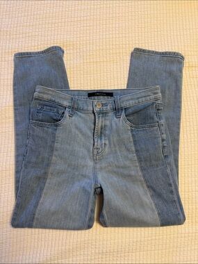 J Brand Two-Tone Light Wash Skinny Jeans